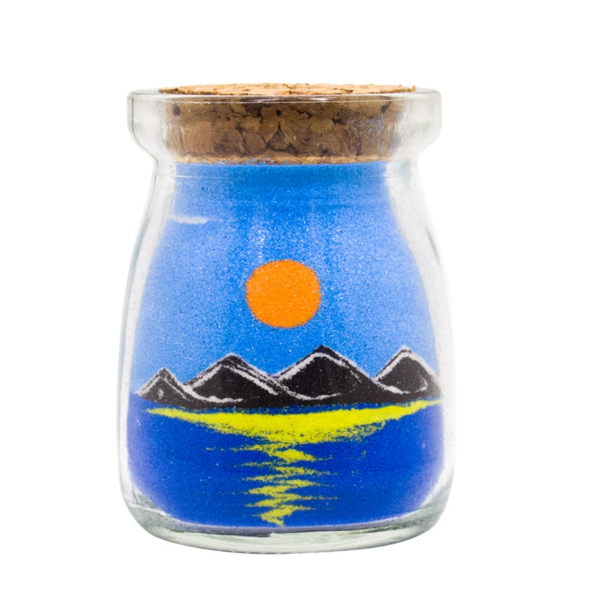 Handcrafted Mountain Sunset Sand Art Bottle